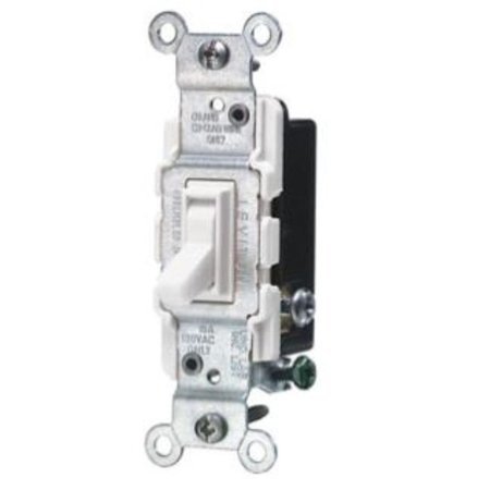LEVITON 15 amps Three Pole 3-Way Antimicrobial Treated Toggle Switch White A1453-2AW